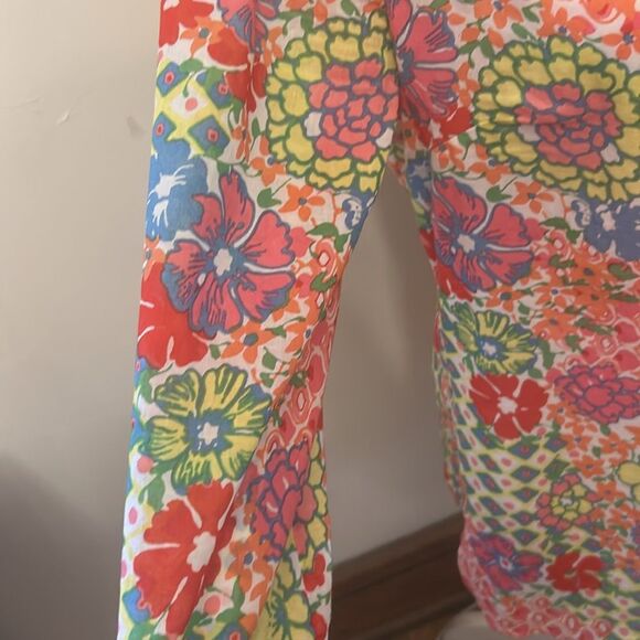 Talbots floral hot pink multicolored long sleeve blouse Size S EUC - Picture 4 of 10